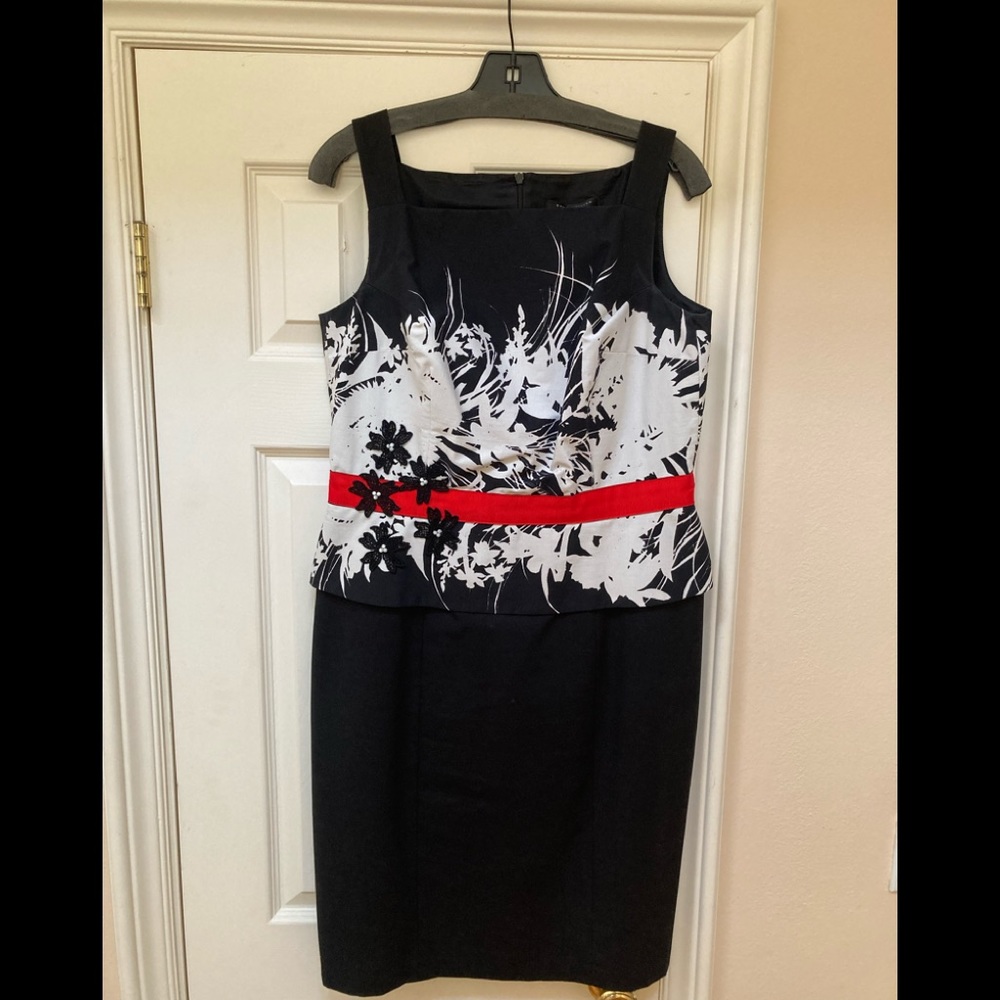 David Meister Sleeveless Cotton Blend Dress Sz 12